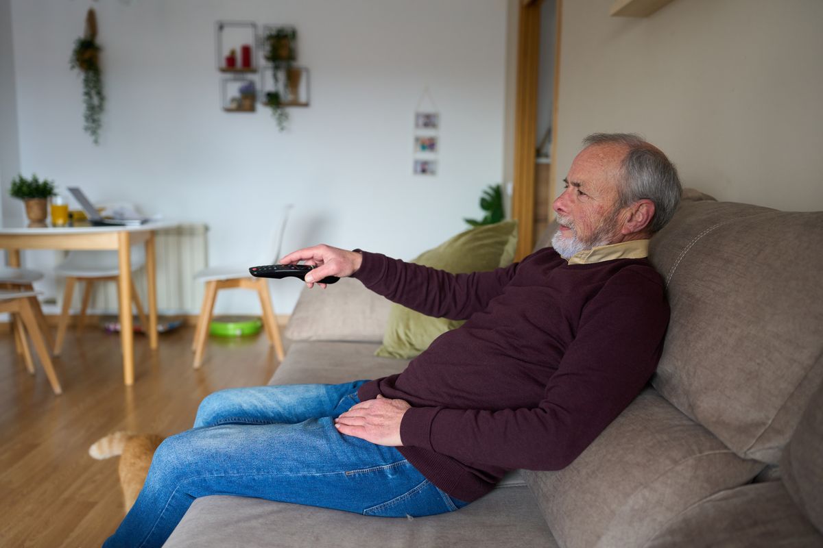 Man watching TV