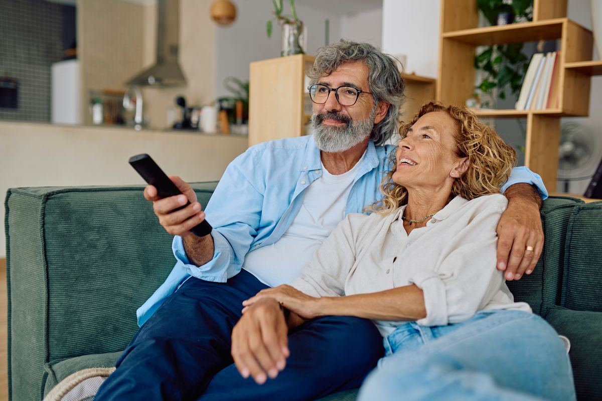 Couple watching TV