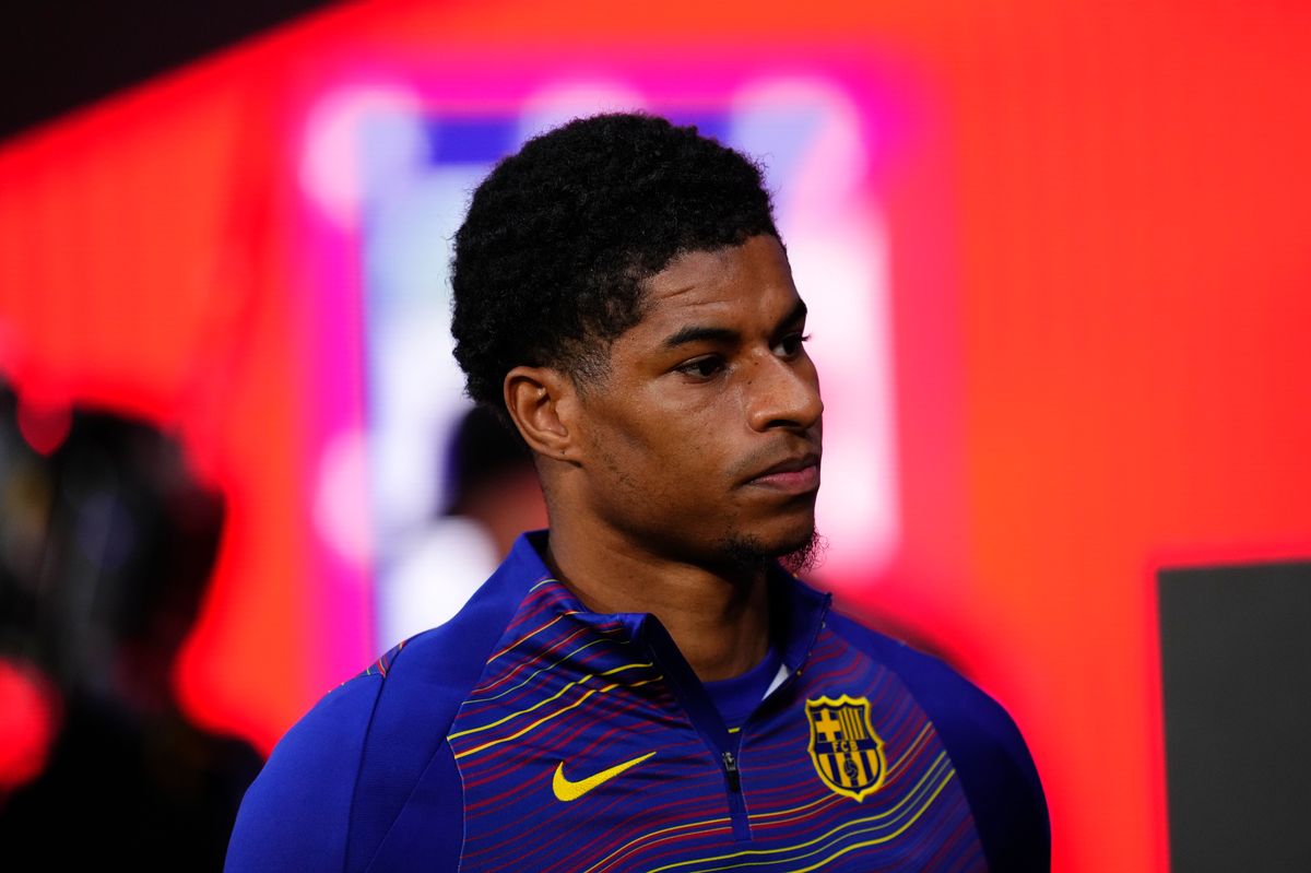 Marcus Rashford left winger of Barcelona and England during the UEFA Champions League 2025/26 Quarter-Final Second Leg match between Club Atlético de Madrid and FC Barcelona at Estadio Riyadh Air Metropolitano on April 14, 2026 in Madrid, Spain.