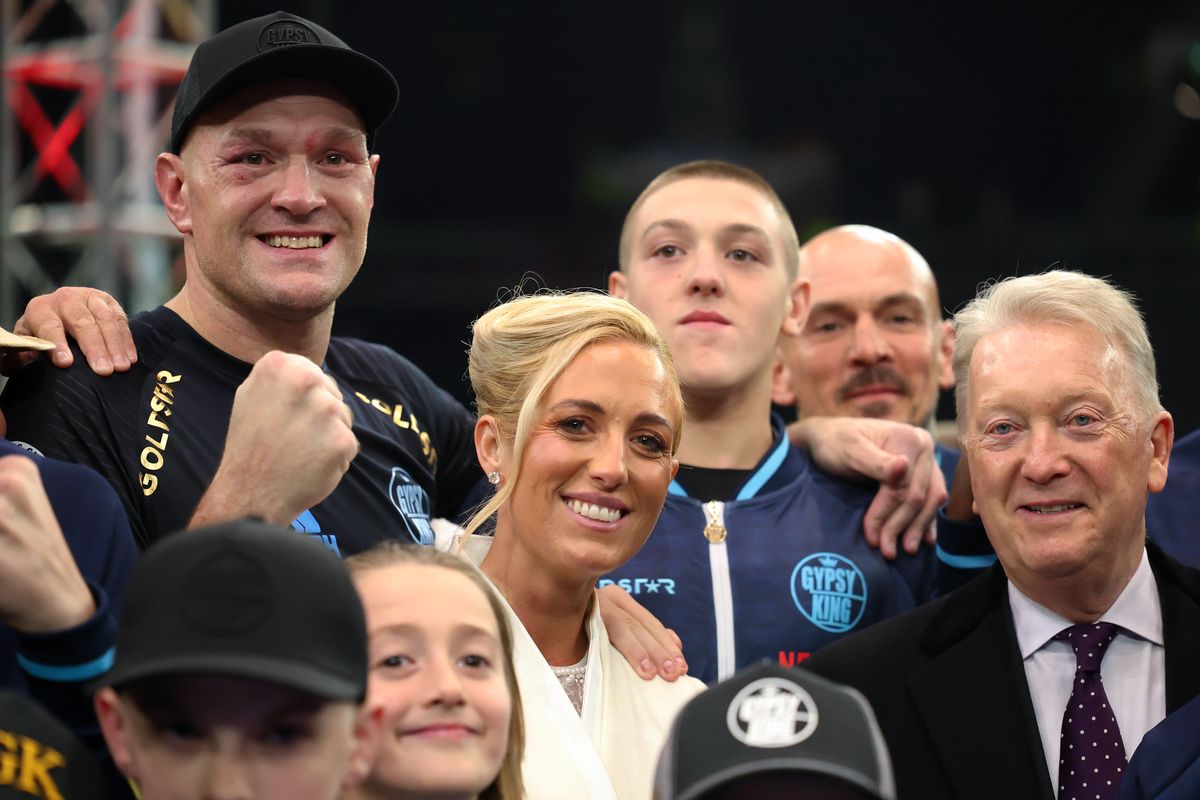 Tyson Fury with wife Paris after his win against Arslanbek Makhmudov
