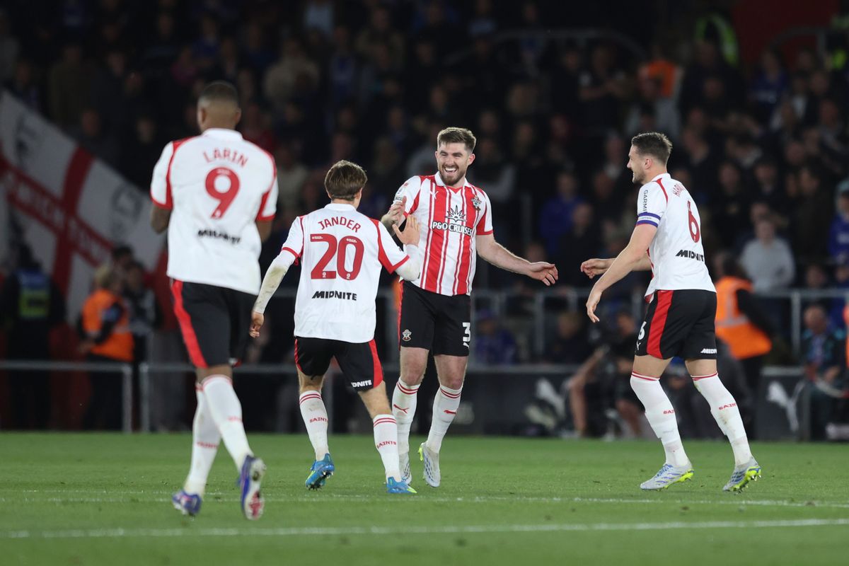 Ryan Manning of Southampton celebrates