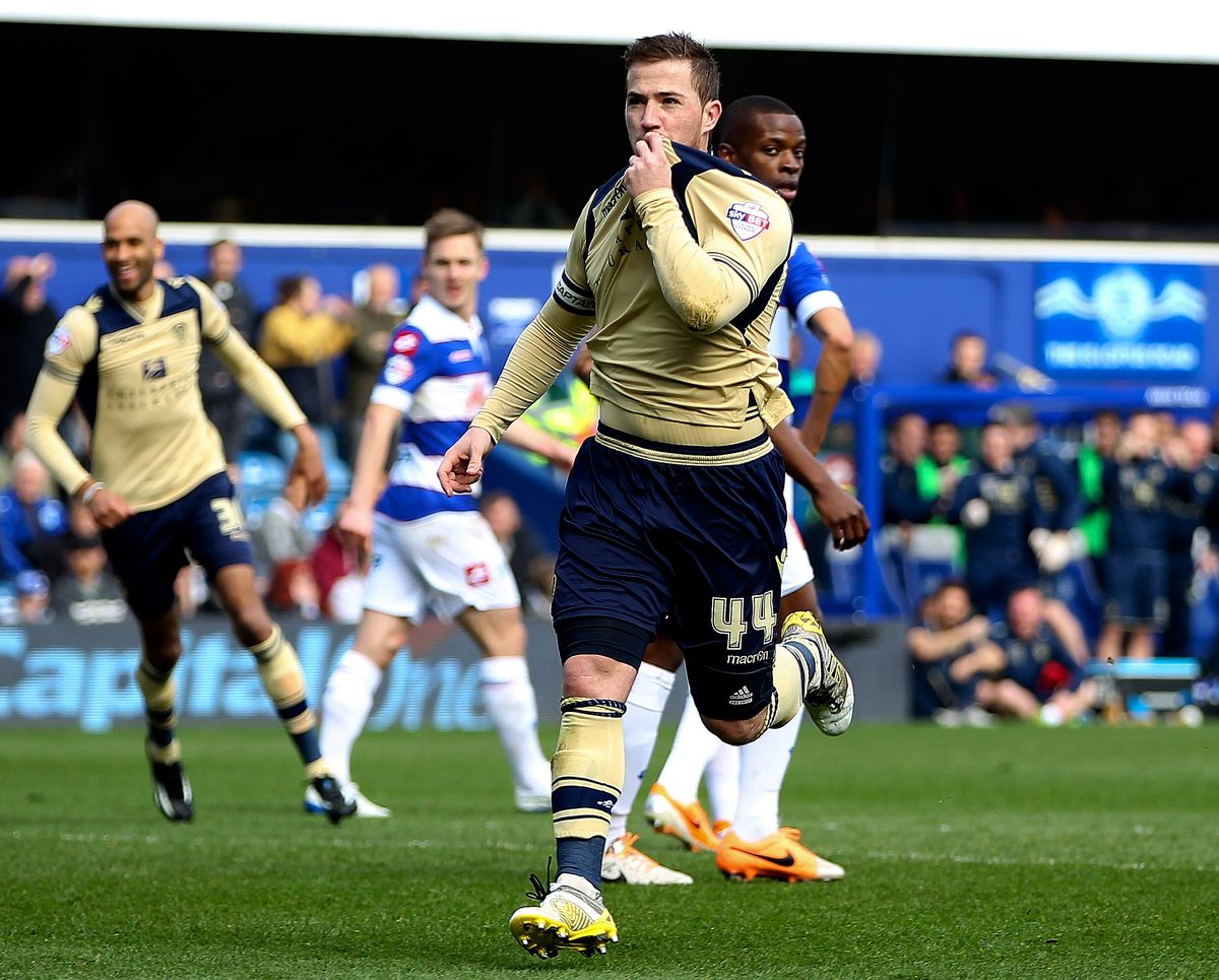 Ross McCormack celebrates scoring for Leeds United