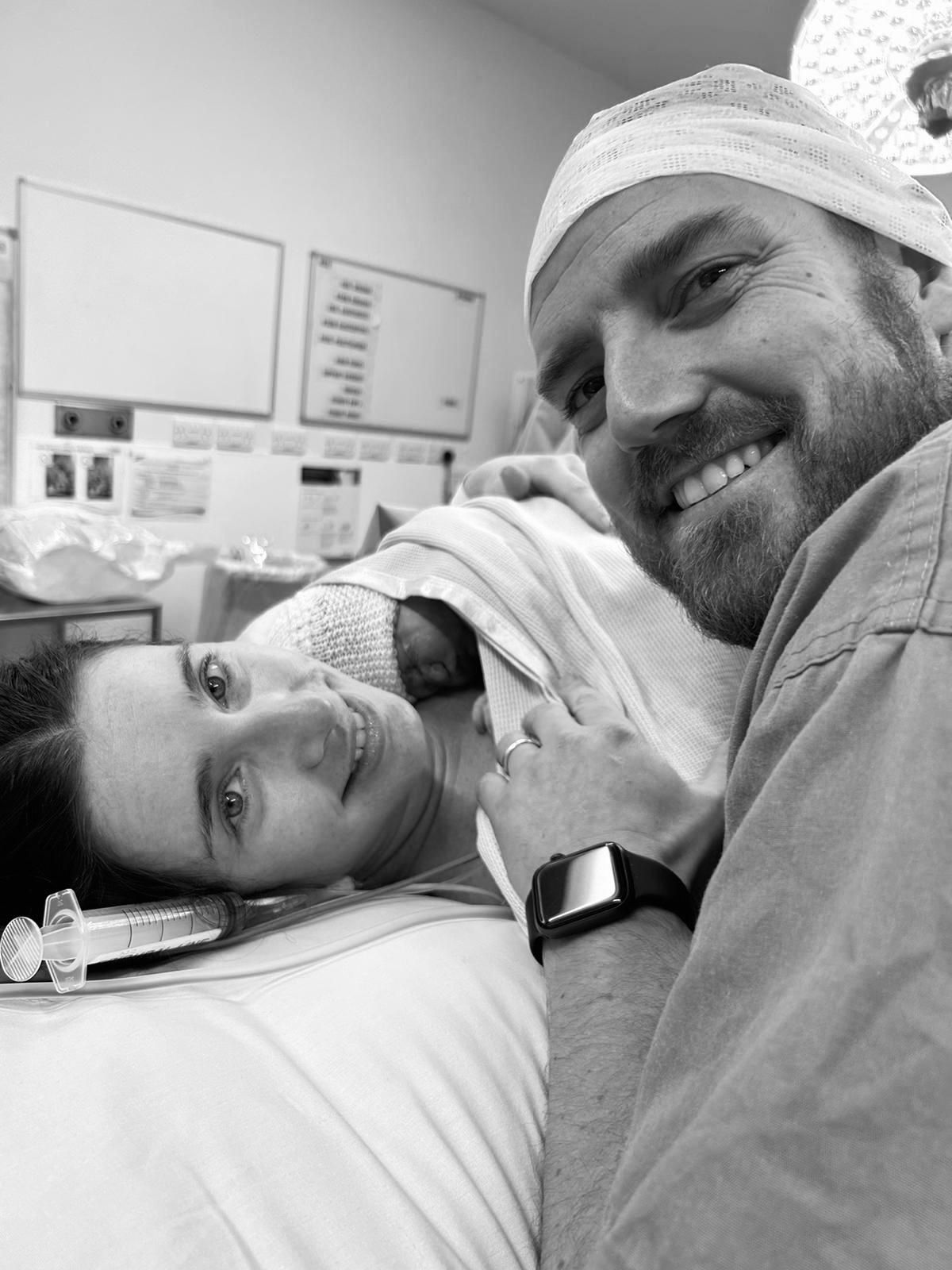 Harriet and Joe on the day Nellie was born 