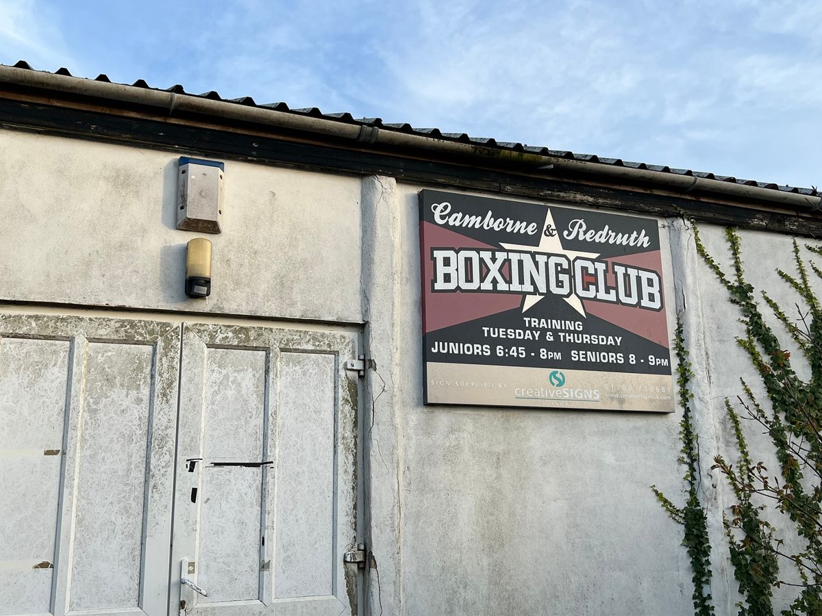 The home of the Camborne and Redruth Amateur Boxing Club near the Dolcoath Mine in Camborne has seen better days