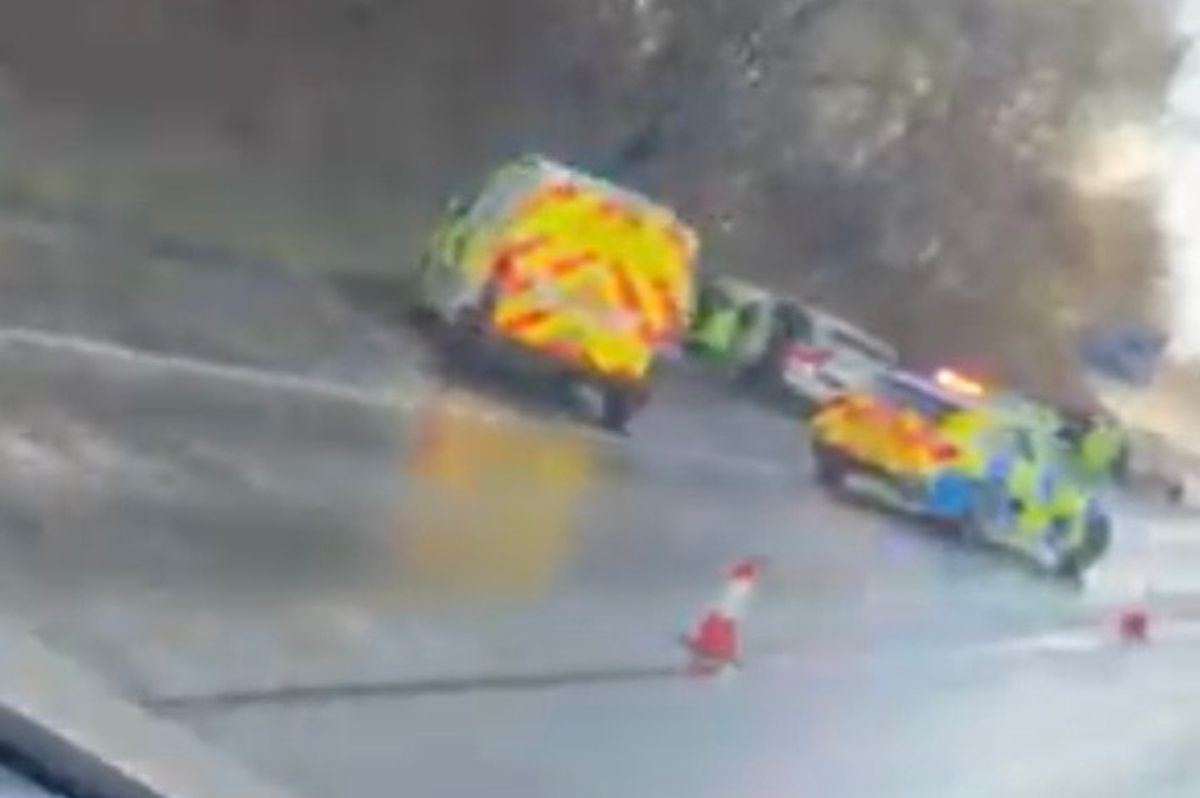 An emergency response remains at the scene