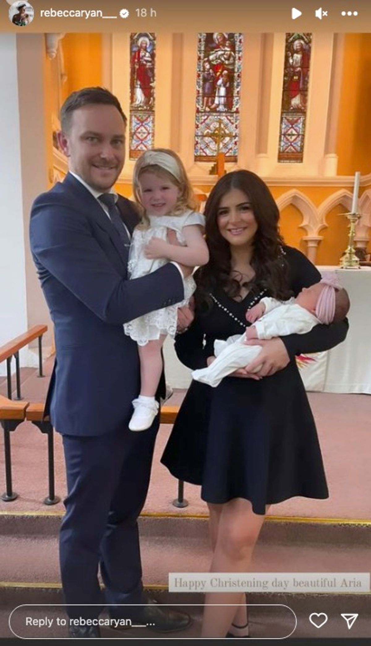 Rebecca says she is grateful she gets to do what she loves while juggling mum life with two young girls