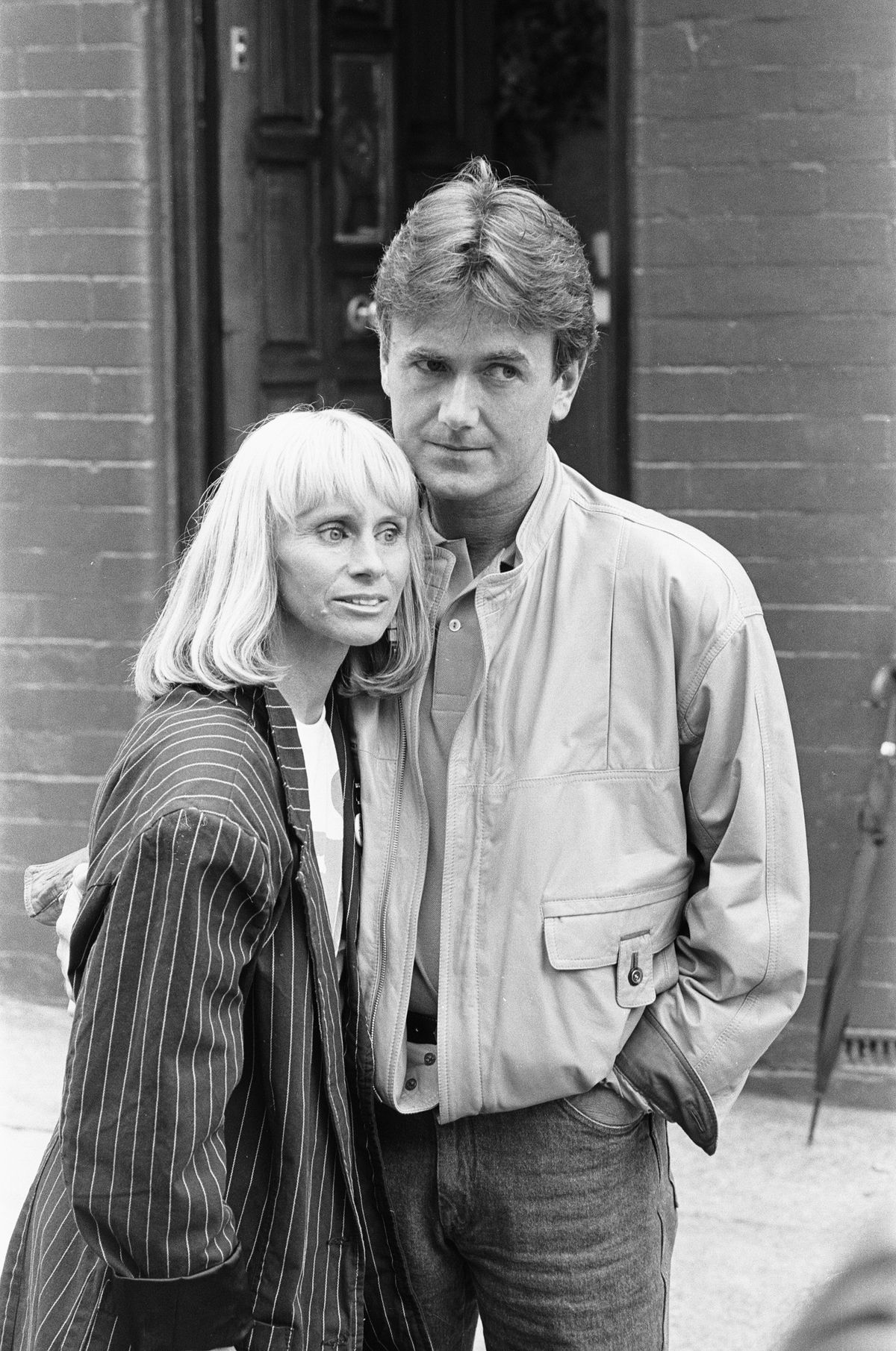 Rita Tushingham and Bryan Murray  seen here during a break in filming the BBC the comedy "Bread" 