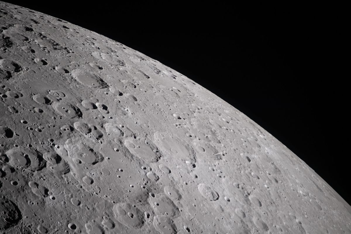The Artemis II crew photographed craters dotting the surface of the Moon on Monday, April 6, 2026.