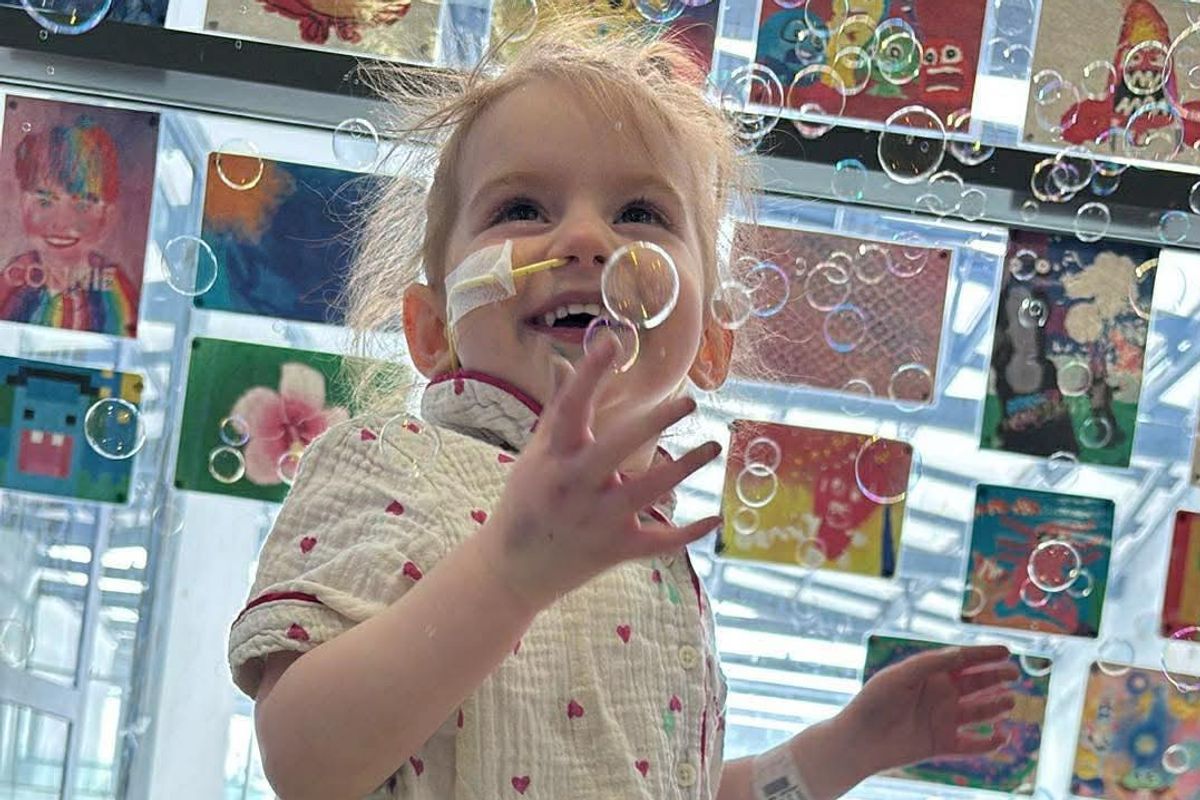 Avarni-Mae, who has been diagnosed with T Lymphoblastic Lymphoma Leukaemia at just two-years-old