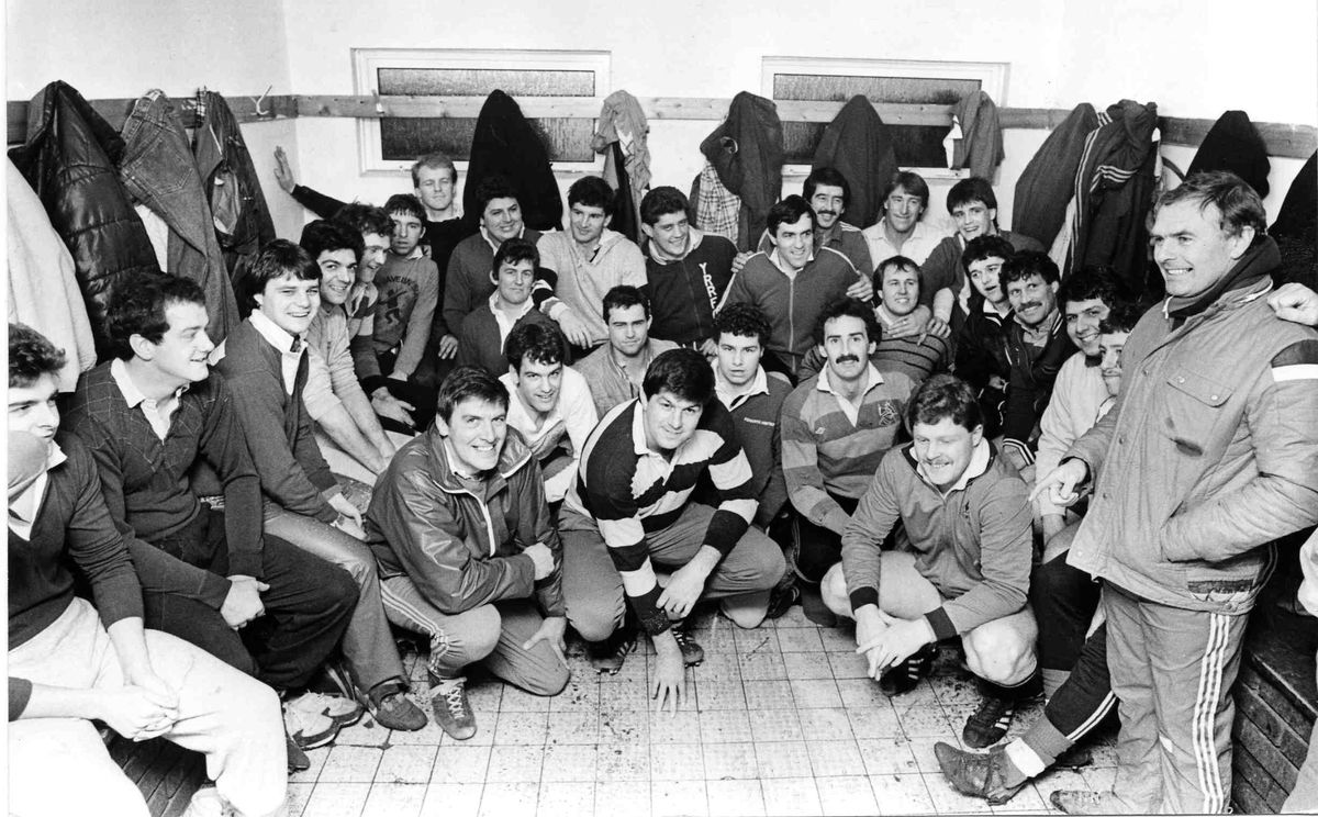 The  Penarth rugby team to play the  Barbarians in March 1986
