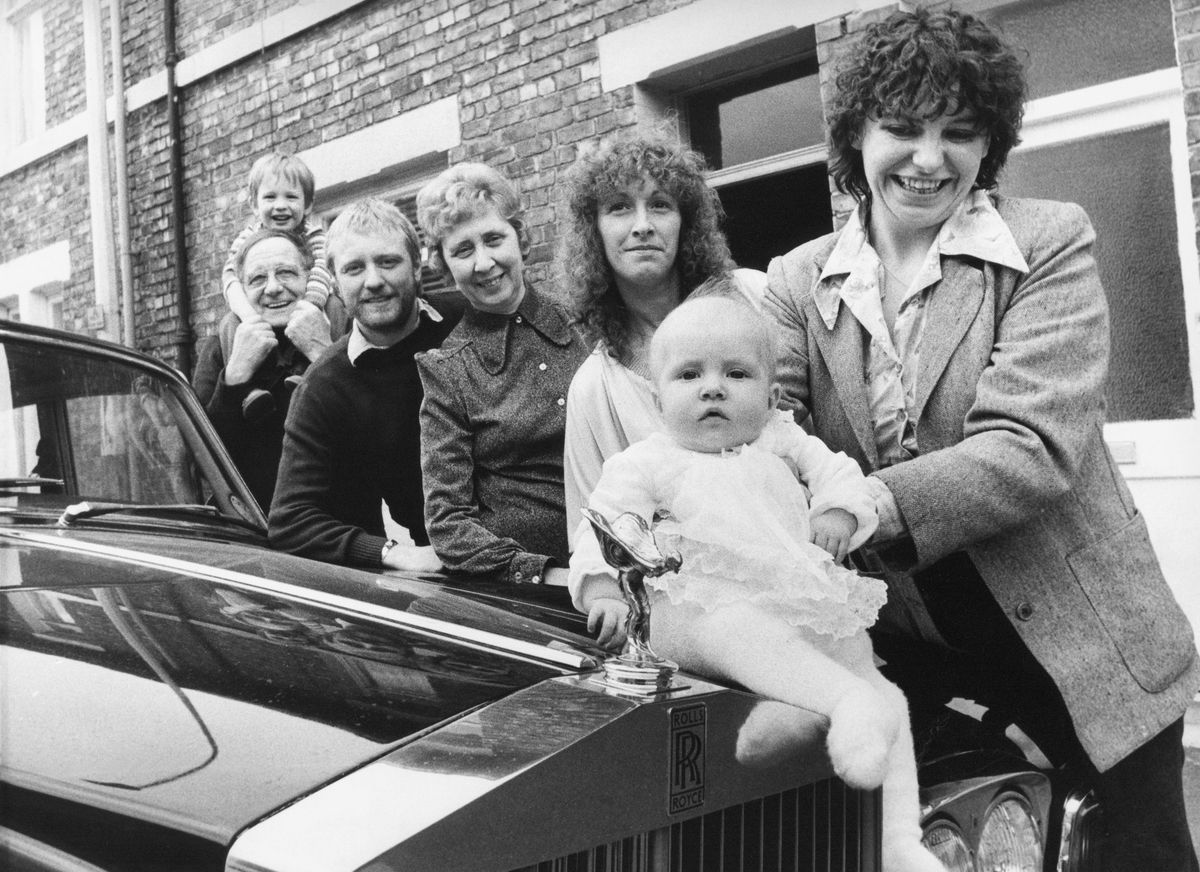 John Miles with his family in the early 1980s visiting his parents' Hebburn home in his Rolls-Royce