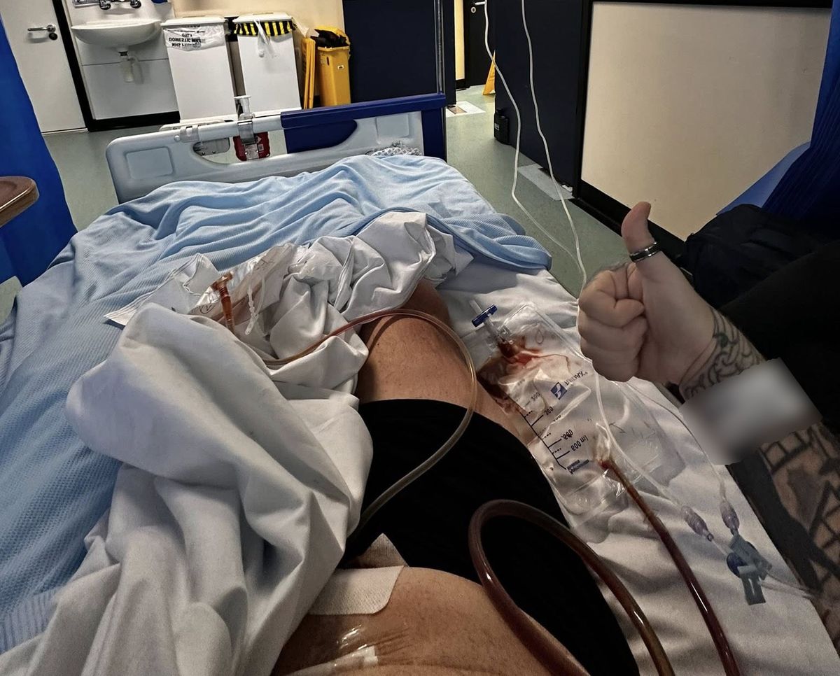 Edd in hospital being treated for his gallbladder illness (Kennedy News and Media)