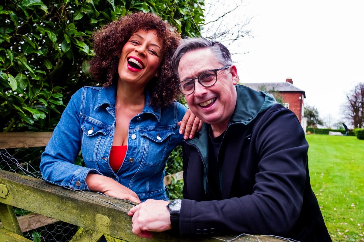 Caroline Morgan with her husban