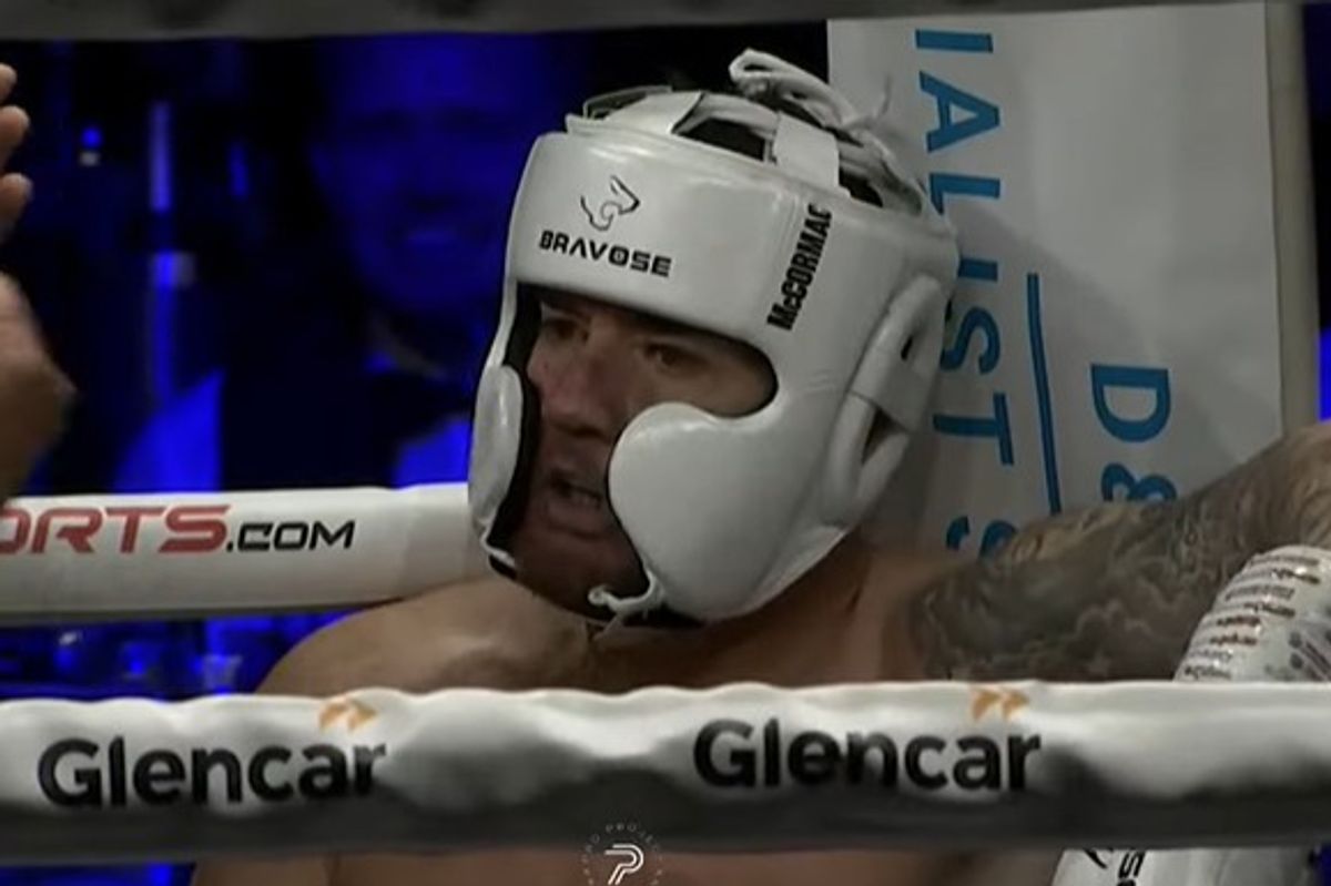 Ross McCormack in a boxing ring