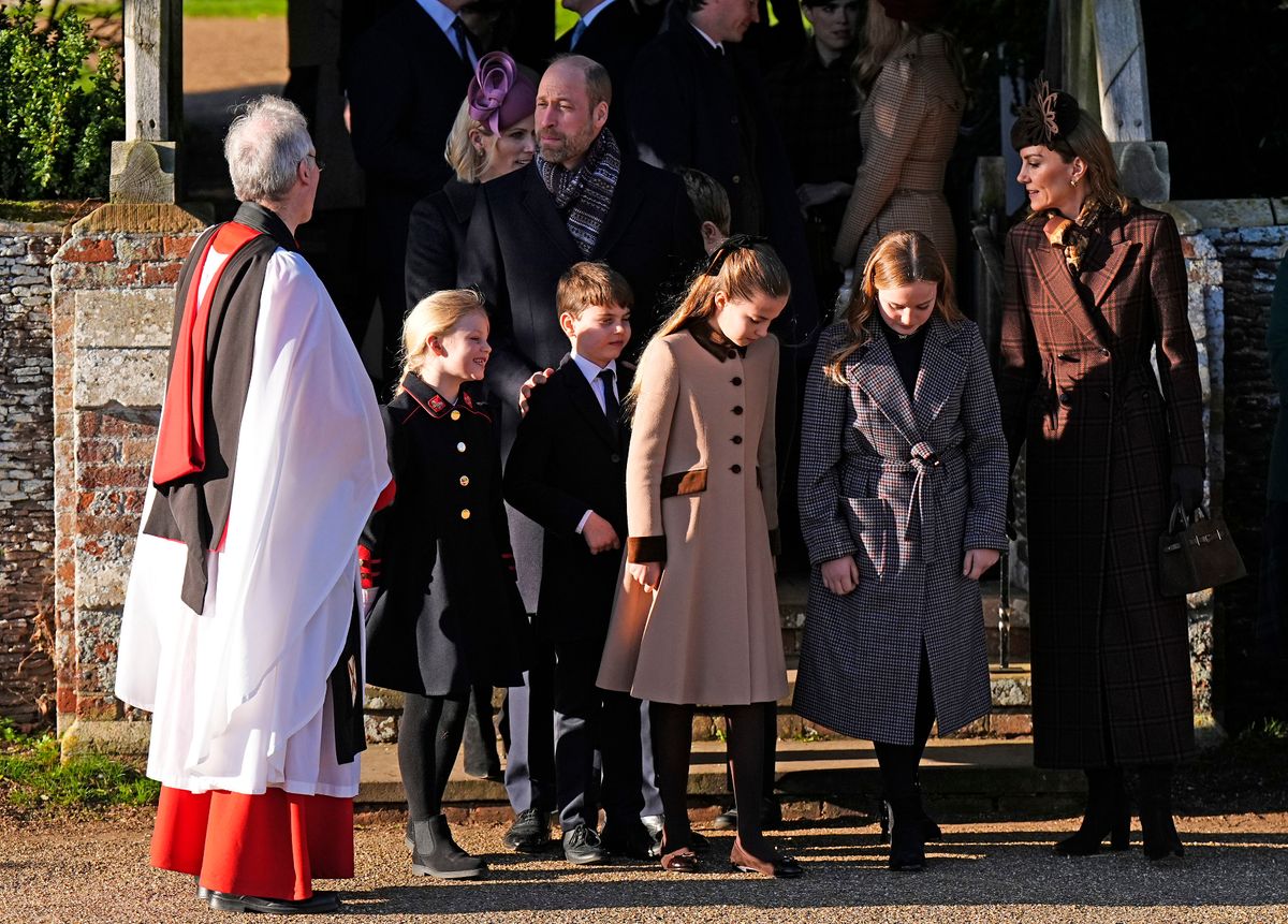 Mia chats to Princess Charlotte after the Royal Family Christmas church service