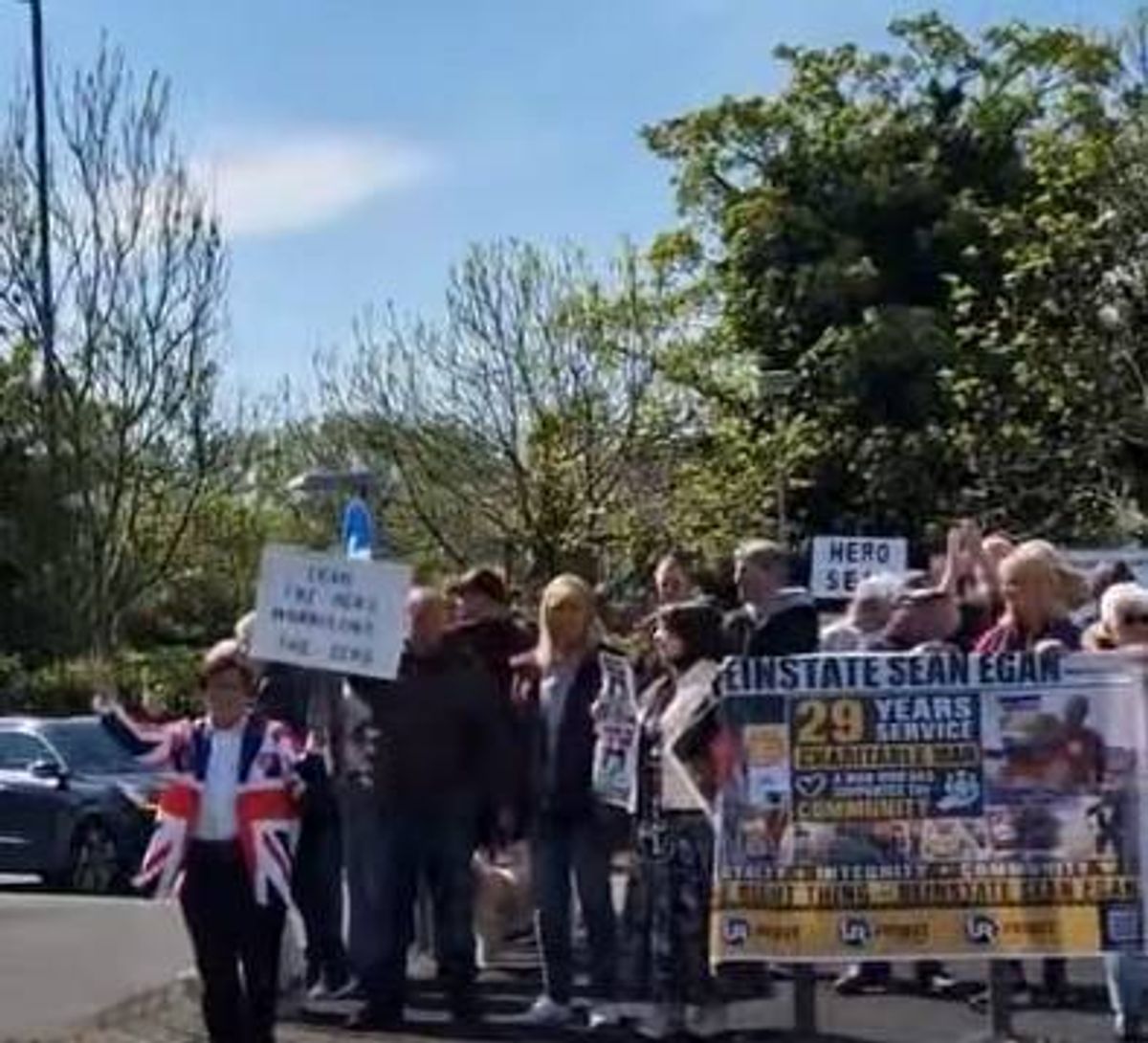 Protest outside a Morrisons in Aldridge
