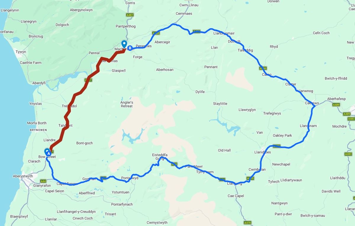 Official diversion route following crash on the A487