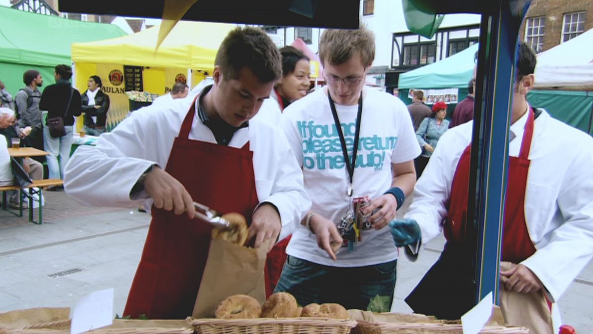 Stuart Baggs selling bakery products