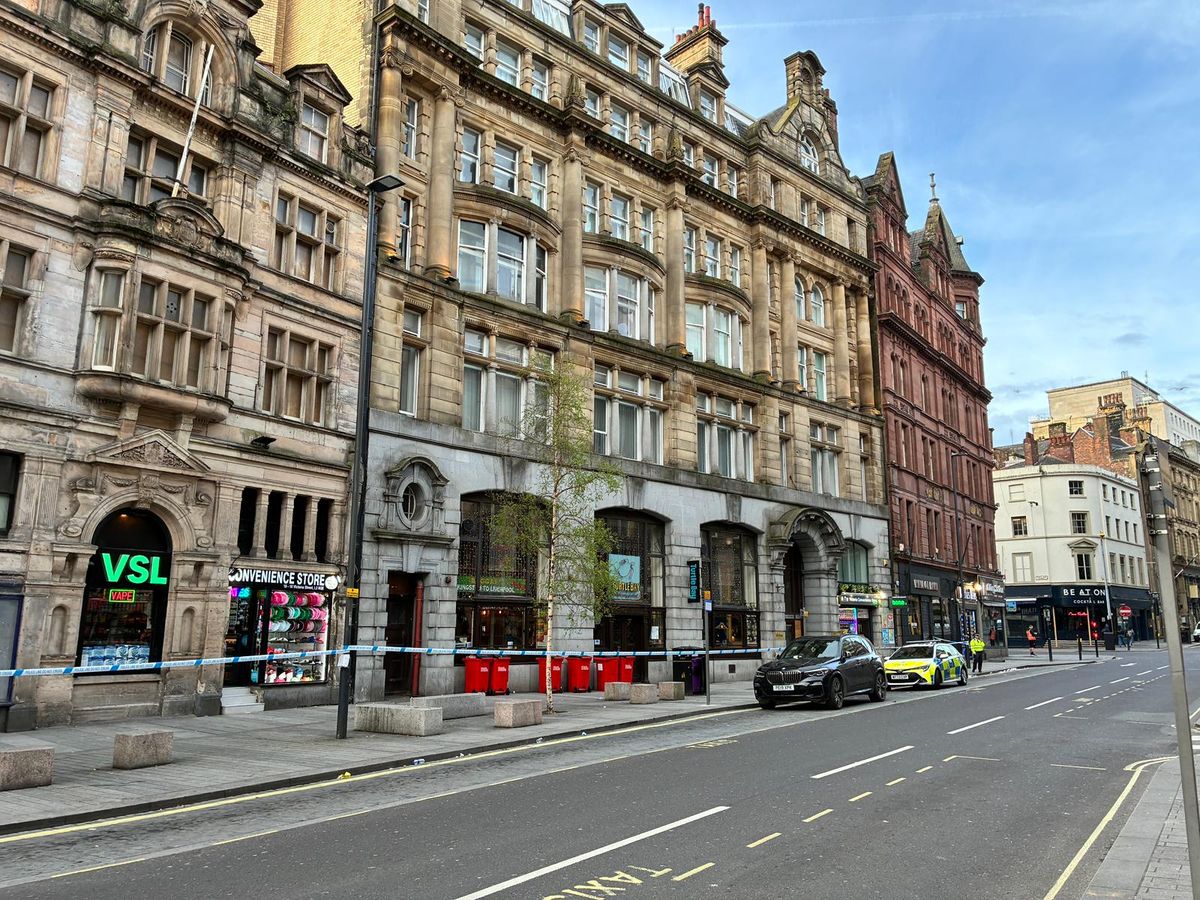 A large cordon is in place on Victoria Street in the city centre