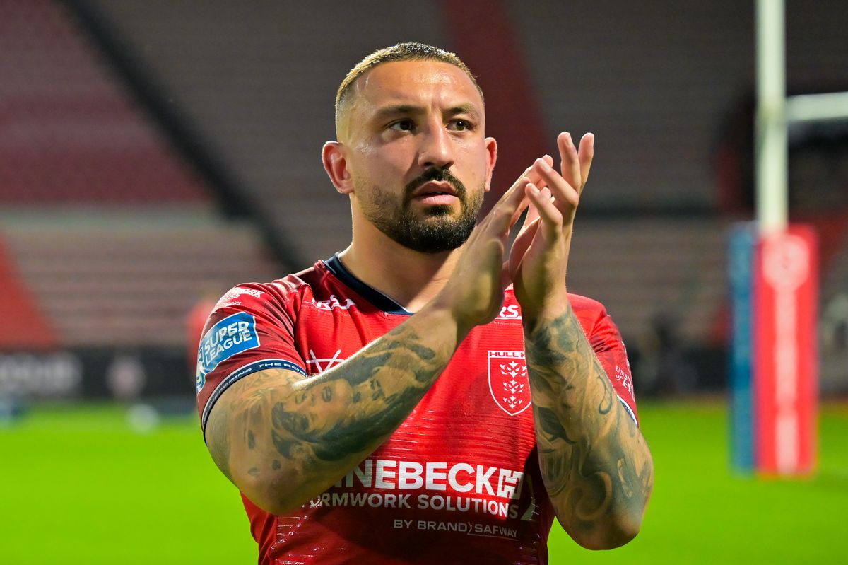Hull KR's Elliot Minchella thanks the supporter who made the travel to France following their win over Toulouse Olympique. 