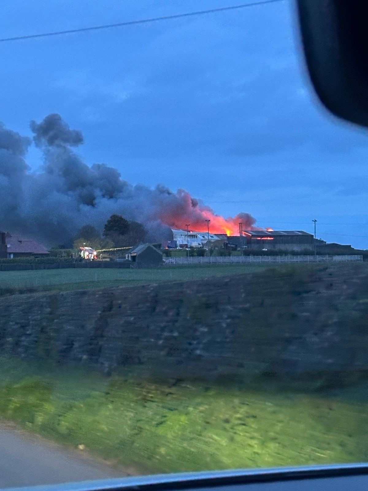It is understood a fire has broken out at Corrie's Farm Shop on the Crossnamuckley Road