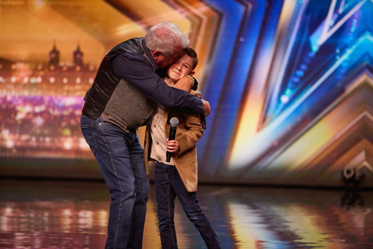 Frankie and Lucciano embrace after wowing the BGT judges