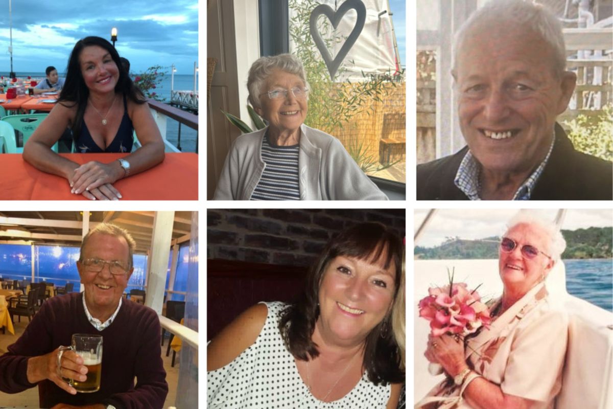 Top, l-r: Carole Anne Thompson, Joyce Stephenson, Thomas William Thompson; Bottom, l-r: Geoff Morgan, Patricia Francis, Eunice Harkness 