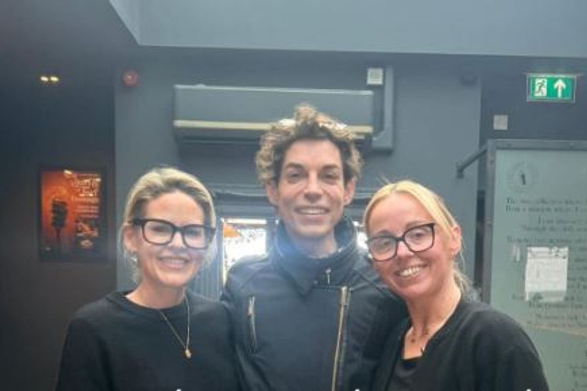 Tom Read Wilson with staff at The Lamp Room in Seaham