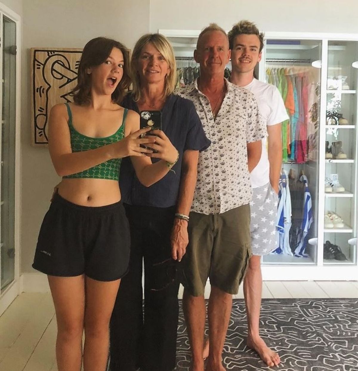 Nell, mum Zoe, dad Norman and Woody share a special family moment