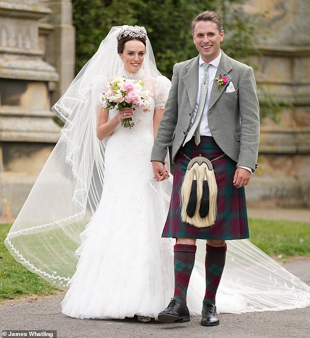 Emma went through more procedures the day before her daughter Violet's wedding, including veneers and microneedling. (Pictured: The newlyweds, Violet and William, in June last year)
