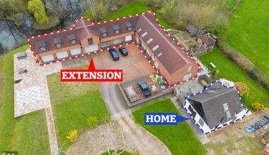 Dr Martin Rooke constructed the vast L-shaped structurewithout planning permission, insisting it was needed to house a collection of classic cars