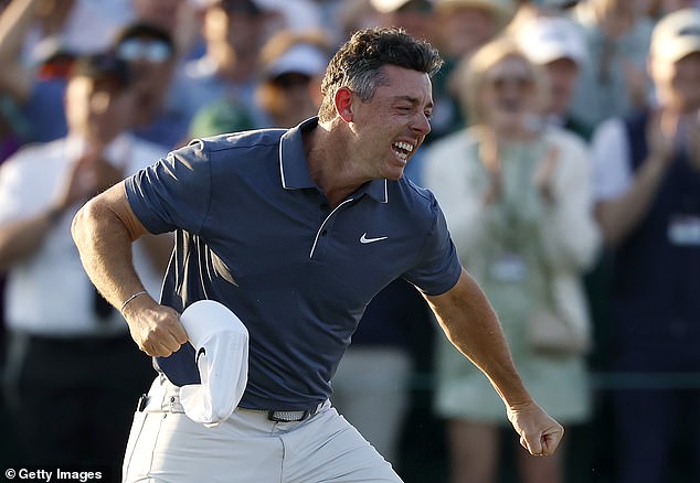 McIlroy cries after winning at Augusta National last April. Next week he will be back there