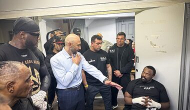 Chisora’s weight on the scales suggests a slugfest rather than skills test. At 266.7lbs he came in not only more than two stones heavier than Wilder but 5lbs the heftiest of his career