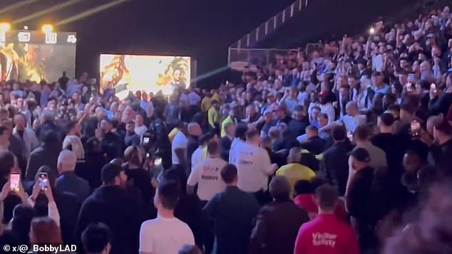 Security soon stepped in to break up the fight and escort some of the fans out of the O2 Arena