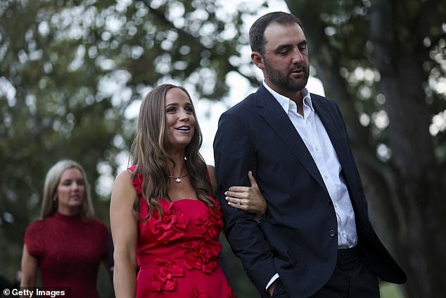 Meredith and Scottie arrive for the 2025 Ryder Cup Teams' Welcome Dinner in September