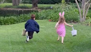 Prince Archie and Princess Lilibet were seen hunting for Easter Eggs at home