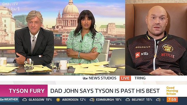 Speaking on Good Morning Britain, Fury said his father hasn't wanted him to box since 2020