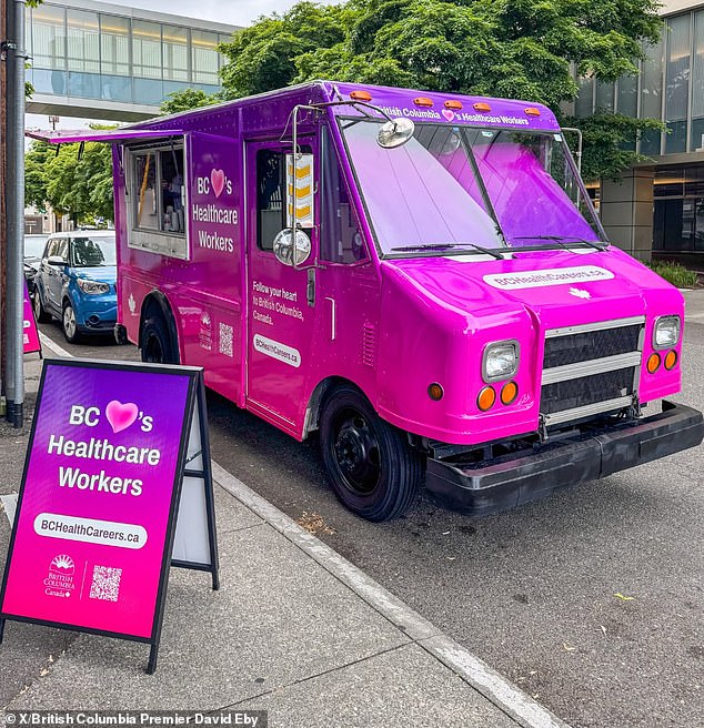 The government of British Columbia spent thousands of dollars on a coffee truck promotion to recruit American healthcare workers