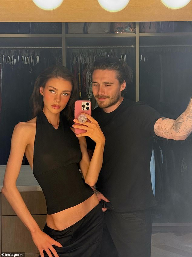 Brooklyn cut ties with his family in a scathing social media statement in January, declaring he has no plans to reconcile with his famous parents; Pictured with his wife Nicola Peltz