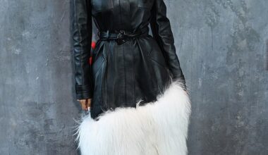 Posing for snaps on the way into the venue, Maya, 31, was as smiles as she a loud white fur skirt paired with a long leather jacket