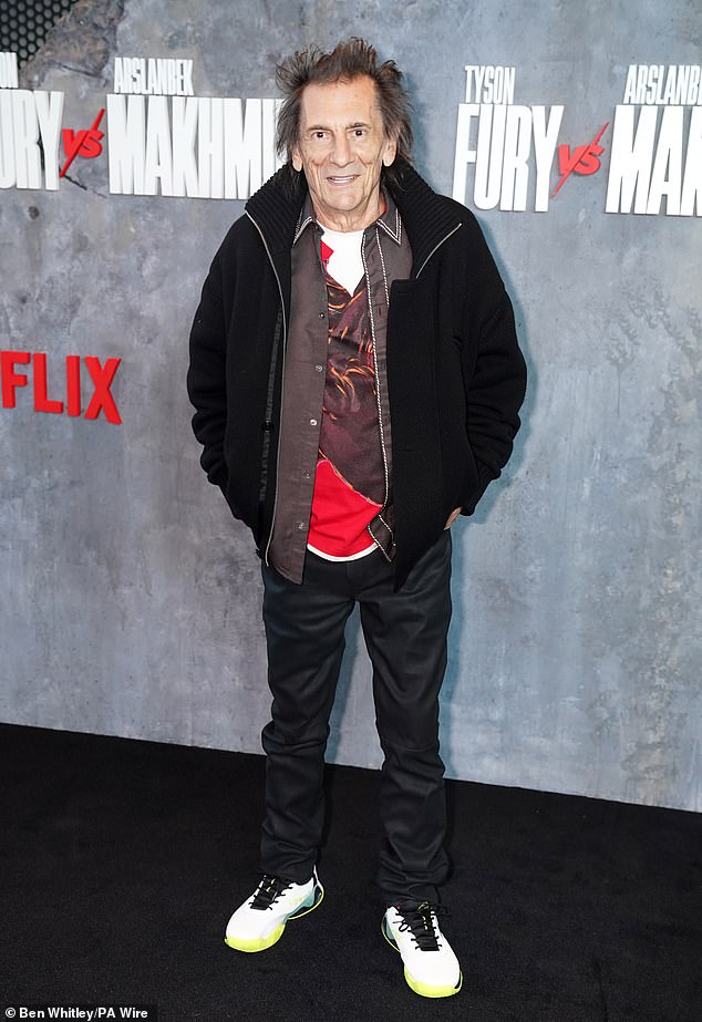 Following behind her was English musician Ronnie Wood, 78, who appeared to be in great spirits for the event