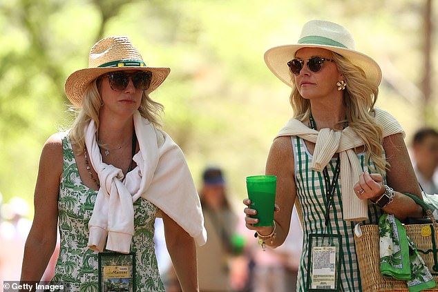 Patrons walk the grounds during a practice round prior to the 2026 Masters Tournament at Augusta National Golf Club