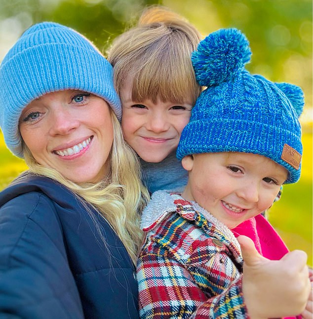 Nine-year-old Jess Hoque, pictured (centre) with his mother, Billie, and brother, Jude, has experienced several episodes of a life-threatening reaction due to a dairy allergy