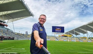 Glenn Mintern (pictured) was a long-time ground announcer for the North Queensland Cowboys in the NRL