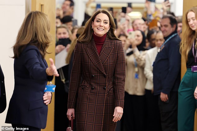Catherine, Princess of Wales during a visit to The Royal Marsden Hospital on January 14, 2025