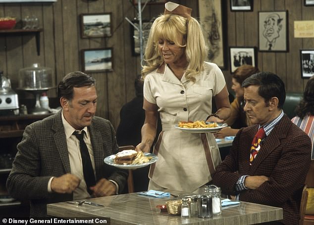 She guest-starred on such beloved TV series as The Odd Couple, which she is pictured on a 1972 episode of with the two leading men Jack Klugman (left) and Tony Randall (right)