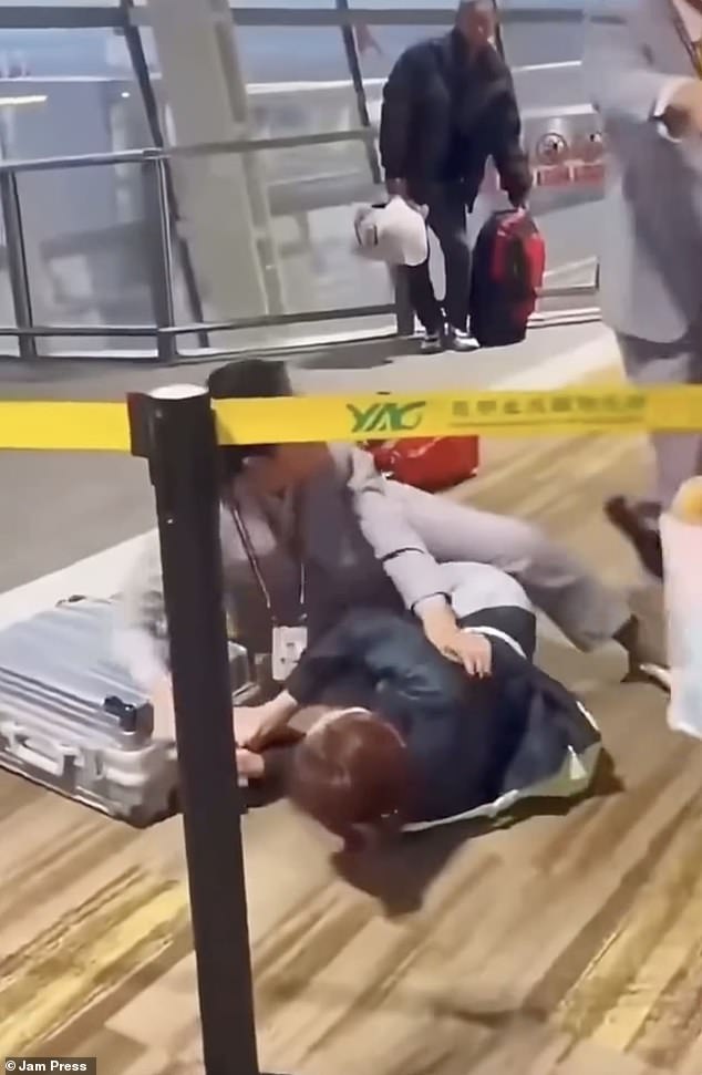 The passenger was caught on video after reportedly refusing to pay baggage fees