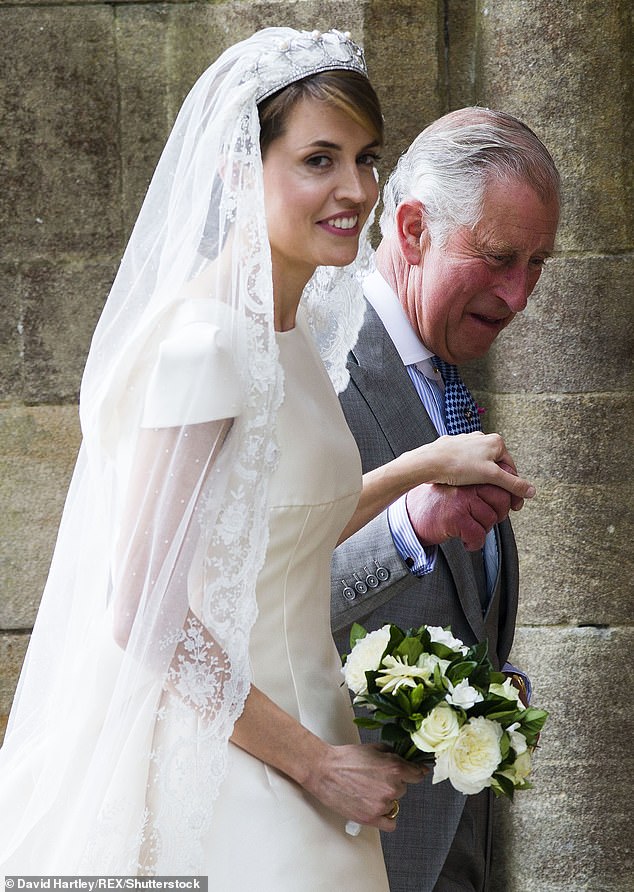 The King is pictured here giving Nicholas's sister Alexandra Knatchbull away at her wedding to Thomas Hooper at Romsey Abbey in 2016