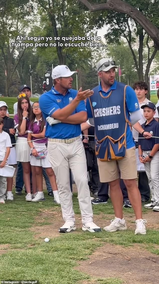 Bryson DeChambeau suffered a meltdown over the lie of his ball during LIV Golf Mexico