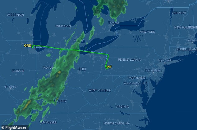 It diverted to Pittsburgh and the passengers had to deplane via the slides, United said